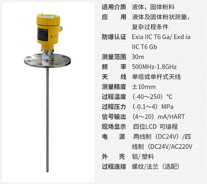 雷達(dá)水位計RD710技術(shù)參數(shù)表圖