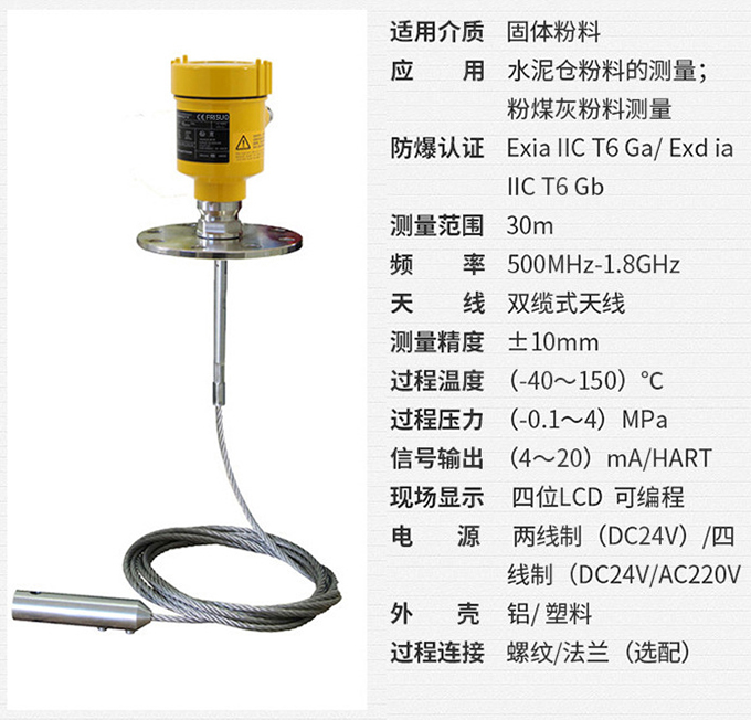 儲罐雷達物位計RD712技術參數(shù)表圖