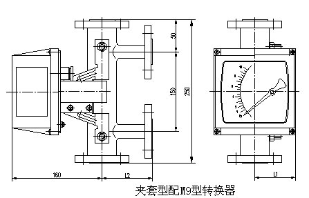 防爆型轉(zhuǎn)子流量計(jì)外形尺寸圖